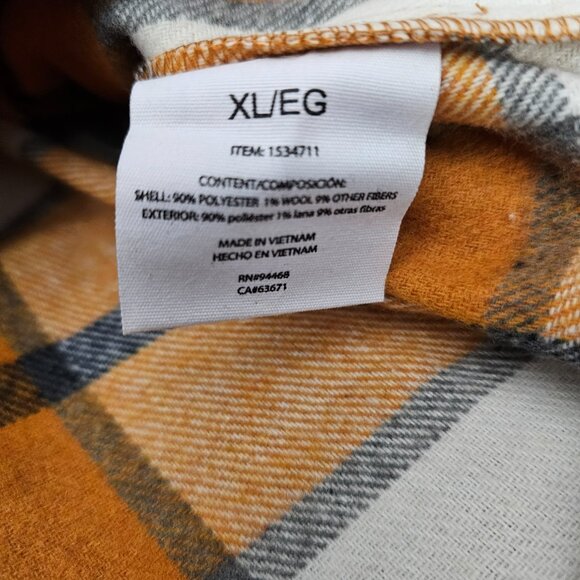 HFX Plaid Flannel Oversized Shacket Front Snap Shirt Jacket New Womens Yellow XL - Picture 9 of 13